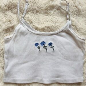 Hollister White Super Cropped Top